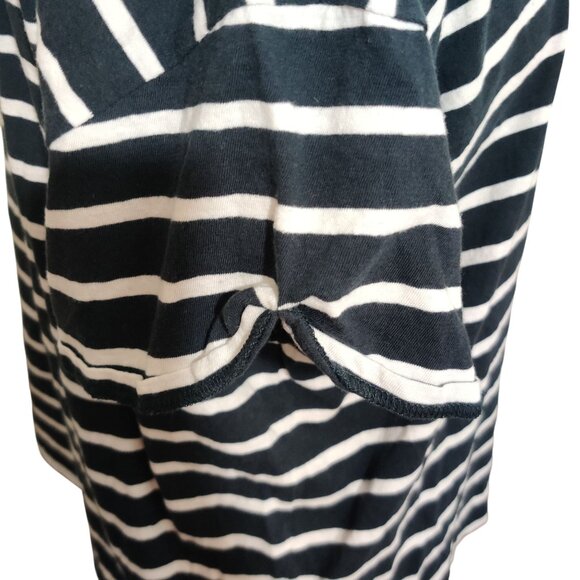 Free Assembly XXL Striped T-Shirt Black White Boxy Fit Soft Casual Cotton Tee - Picture 4 of 7